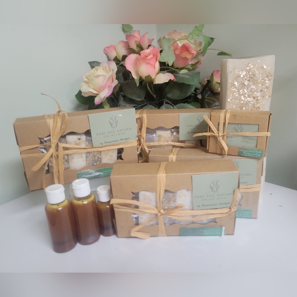 PureandNatural Goat Milk Soap gift box 9oz Hand Crafted w soap saver/exfoliating - Picture 12 of 14